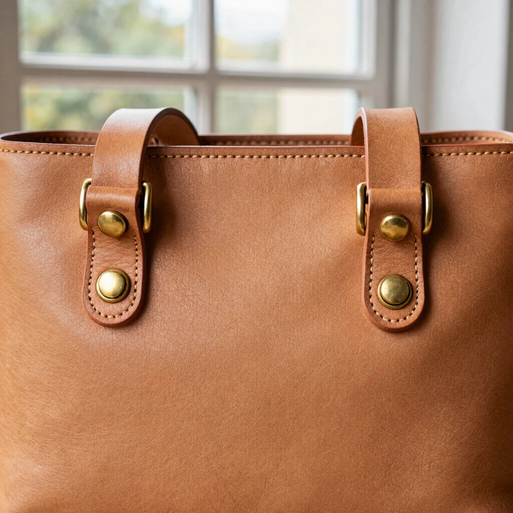 Solid brass hardware and custom snaps attached to vegetable-tanned leather
